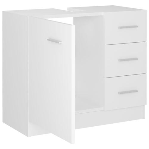 Underskab til håndvask 63x30x54 cm konstrueret træ hvid