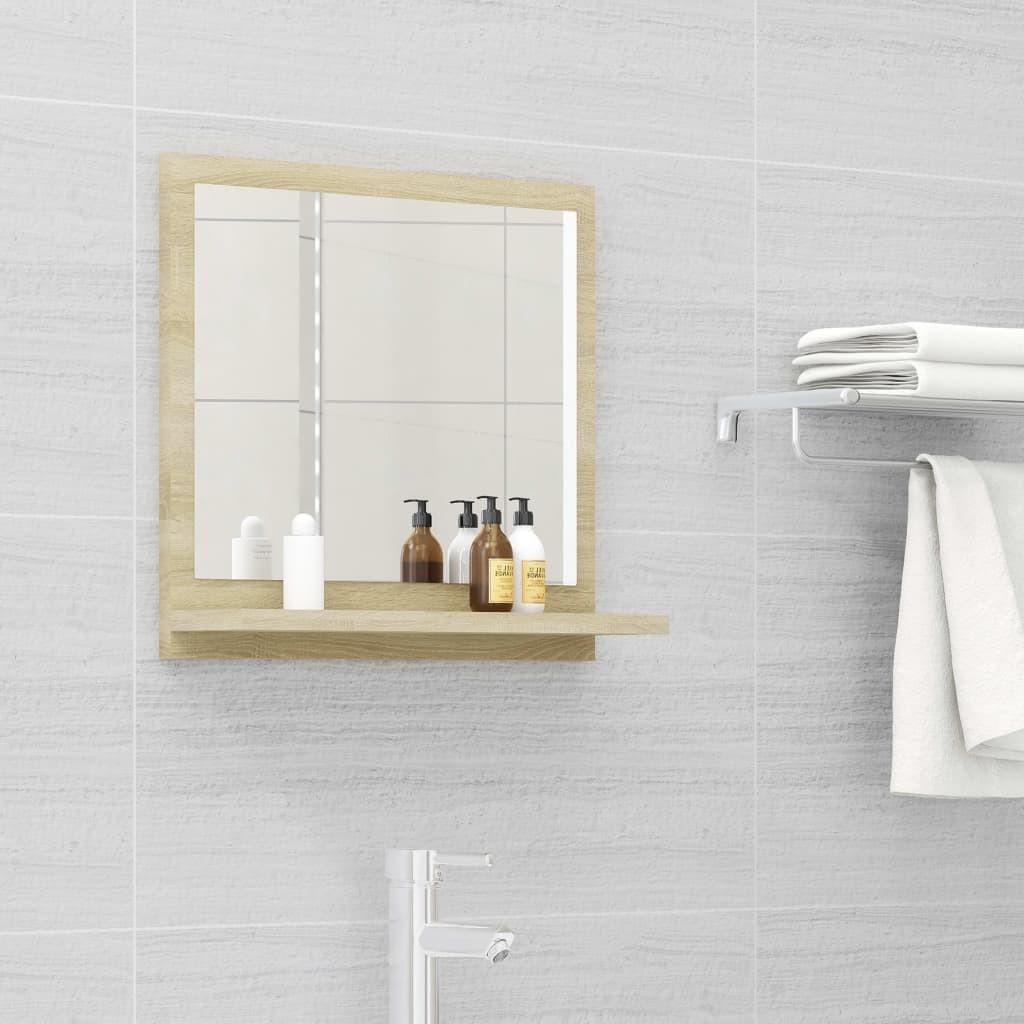 Badeværelsesspejl 40x10,5x37 cm konstrueret træ sonoma-eg