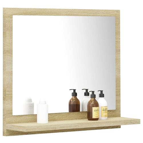 Badeværelsesspejl 40x10,5x37 cm konstrueret træ sonoma-eg