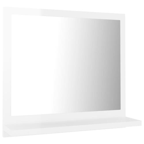 Badeværelsesspejl 40x10,5x37 cm konstrueret træ hvid højglans