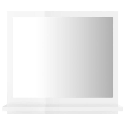Badeværelsesspejl 40x10,5x37 cm konstrueret træ hvid højglans