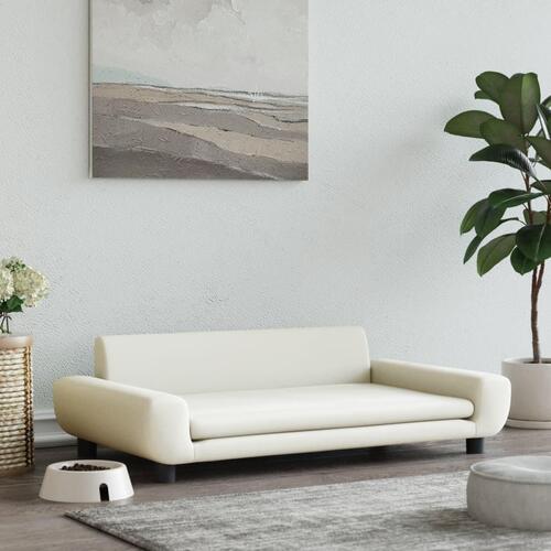 Hundeseng 100x54x33 cm velour cremefarvet