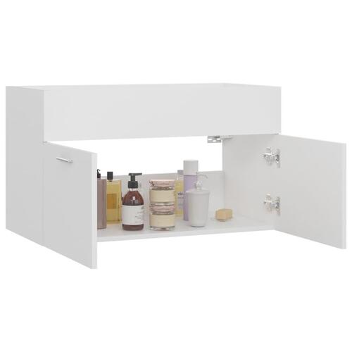 Skab til håndvask 80x38,5x46 cm konstrueret træ hvid