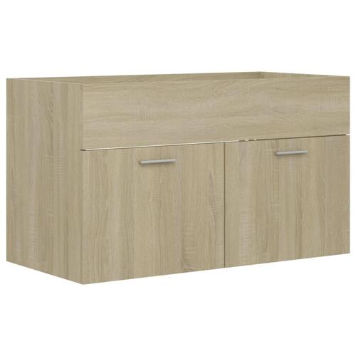 Skab til håndvask 80x38,5x46 cm konstrueret træ sonoma-eg