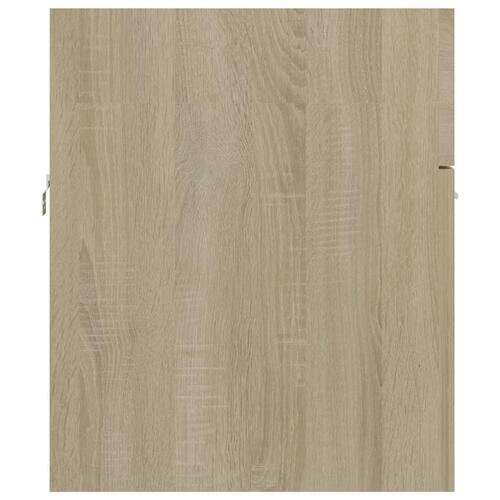 Skab til håndvask 80x38,5x46 cm konstrueret træ sonoma-eg