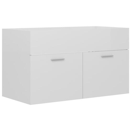Skab til håndvask 80x38,5x46 cm konstrueret træ hvid højglans