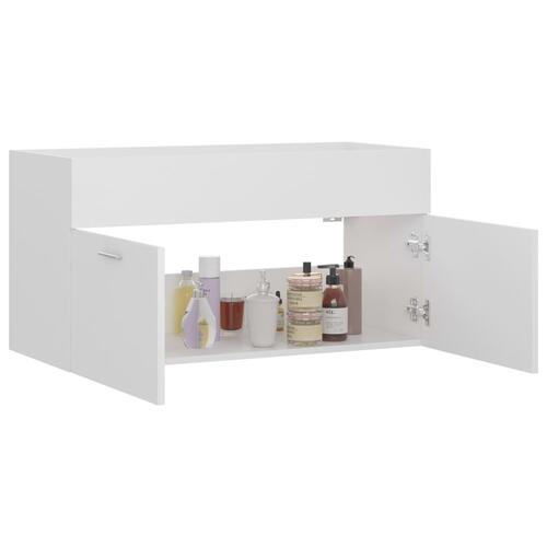 Skab til håndvask 90x38,5x46 cm konstrueret træ hvid