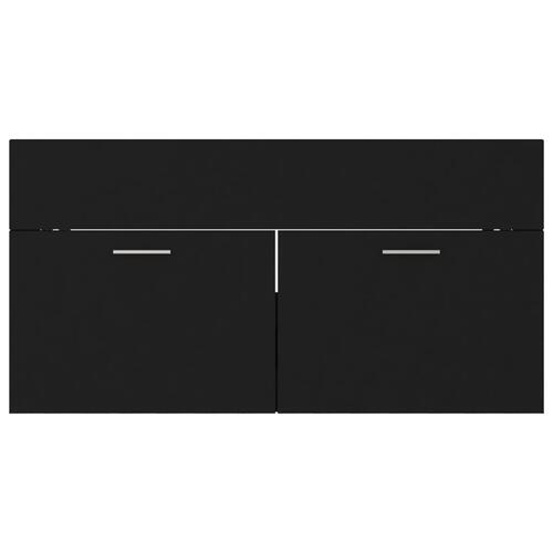 Vaskeskab 90x38,5x46 cm konstrueret træ sort