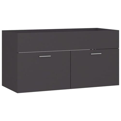 Vaskeskab 90x38,5x46 cm konstrueret træ grå