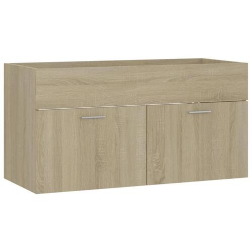 Vaskeskab 90x38,5x46 cm konstrueret træ grå