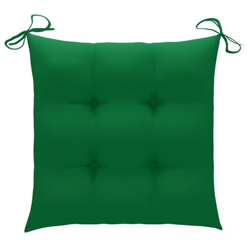 Hynder til havestole 2 stk. 50x50x7 cm stof grøn (OUTLET A+)