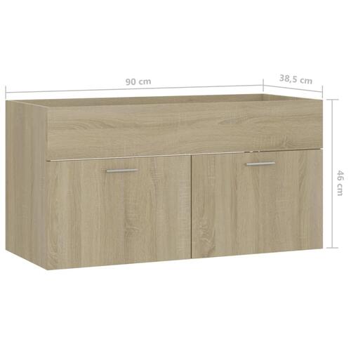 Vaskeskab 90x38,5x46 cm konstrueret træ grå