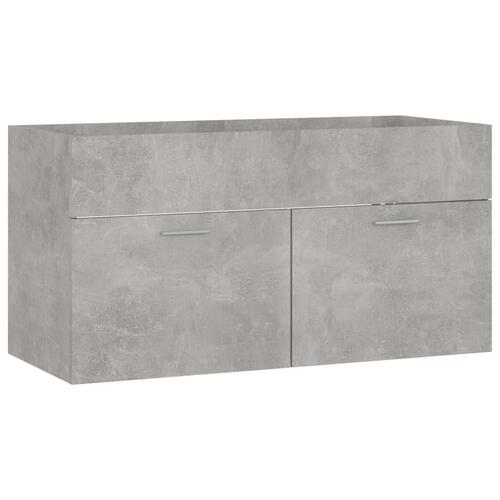 Vaskeskab 90x38,5x46 cm konstrueret træ betongrå