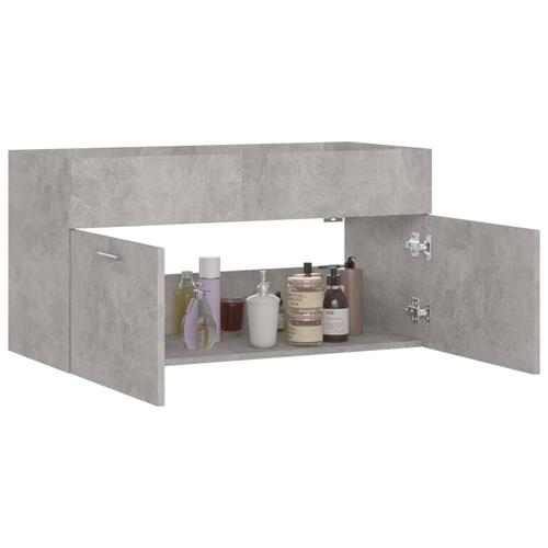 Vaskeskab 90x38,5x46 cm konstrueret træ betongrå