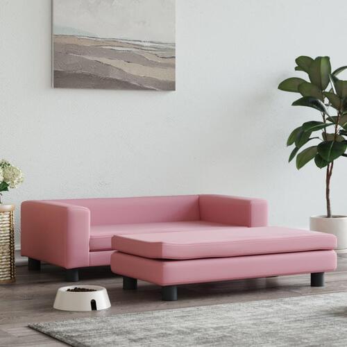 Hundeseng med forlængelse 100x50x30 cm velour lyserød