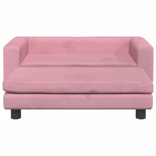 Hundeseng med forlængelse 100x50x30 cm velour lyserød