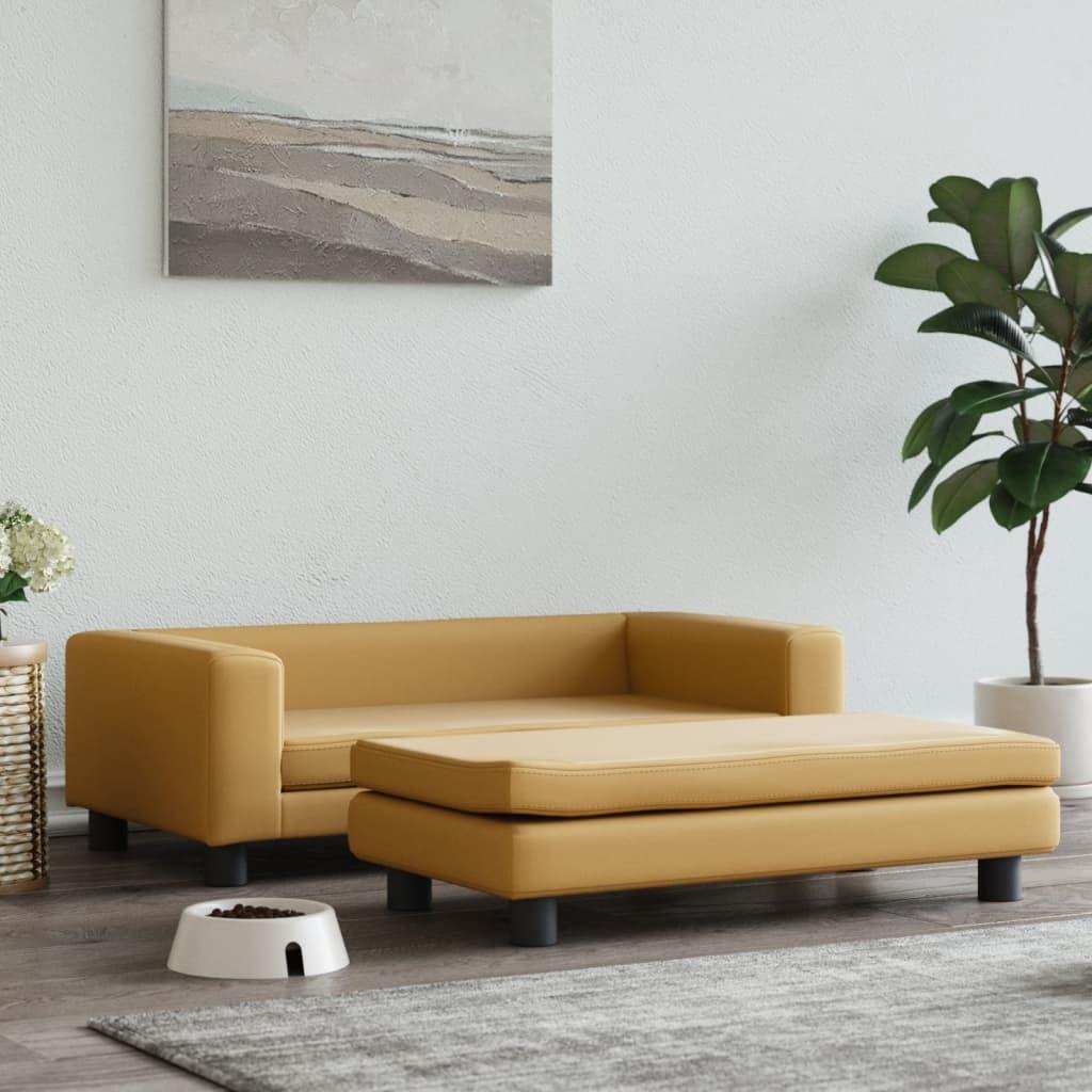 Hundeseng med forlængelse 100x50x30 cm velour brun