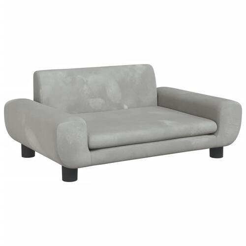 Hundeseng 70x45x33 cm velour lysegrå
