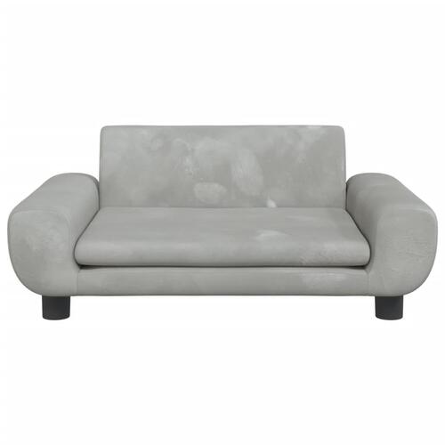 Hundeseng 70x45x33 cm velour lysegrå