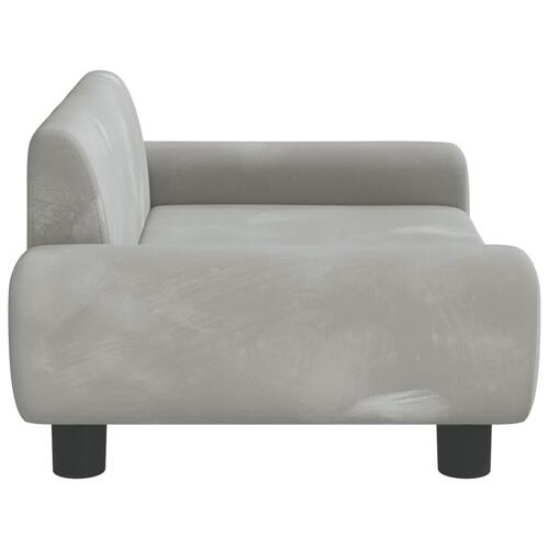 Hundeseng 70x45x33 cm velour lysegrå
