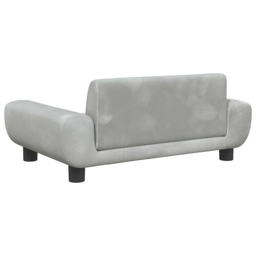 Hundeseng 70x45x33 cm velour lysegrå