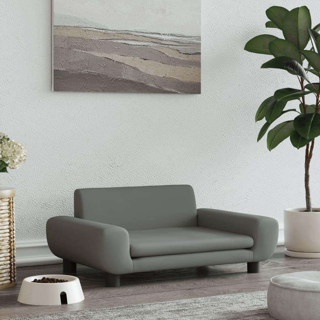 Hundeseng 70x45x33 cm velour mørkegrå