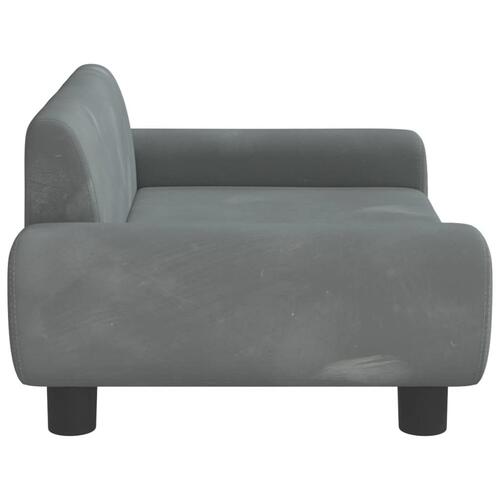 Hundeseng 70x45x33 cm velour mørkegrå