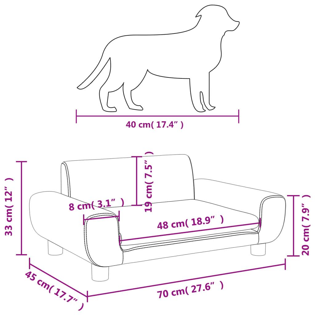 Hundeseng 70x45x33 cm velour mørkegrå