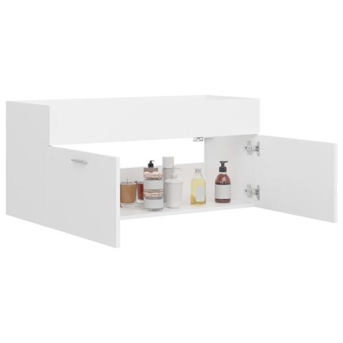 Skab til håndvask 100x38,5x46 cm konstrueret træ hvid