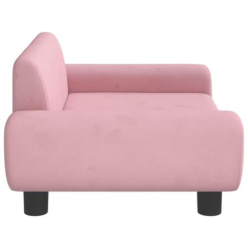 Hundeseng 70x45x33 cm velour lyserød