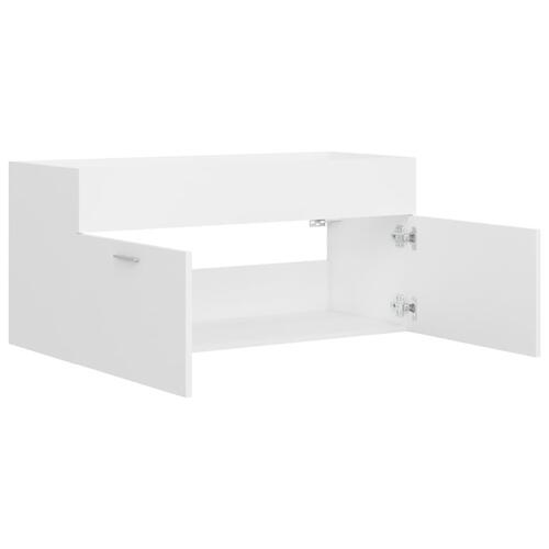 Skab til håndvask 100x38,5x46 cm konstrueret træ hvid