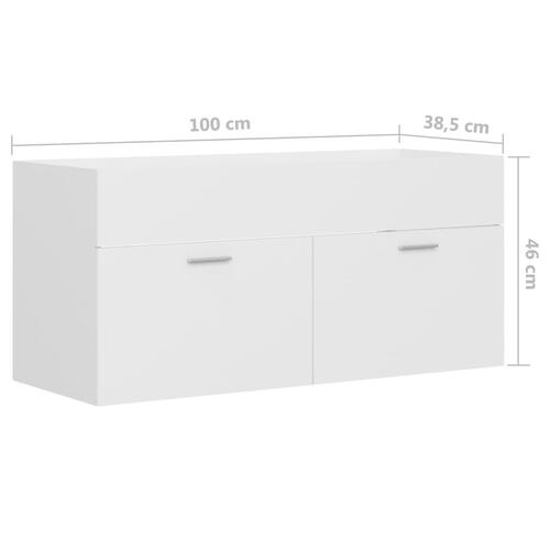 Vaskeskab 100x38,5x46 cm spånplade hvid