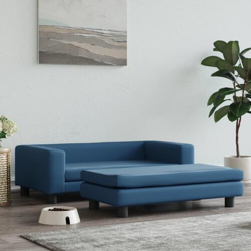 Hundeseng med forlængelse 100x50x30 cm velour blå