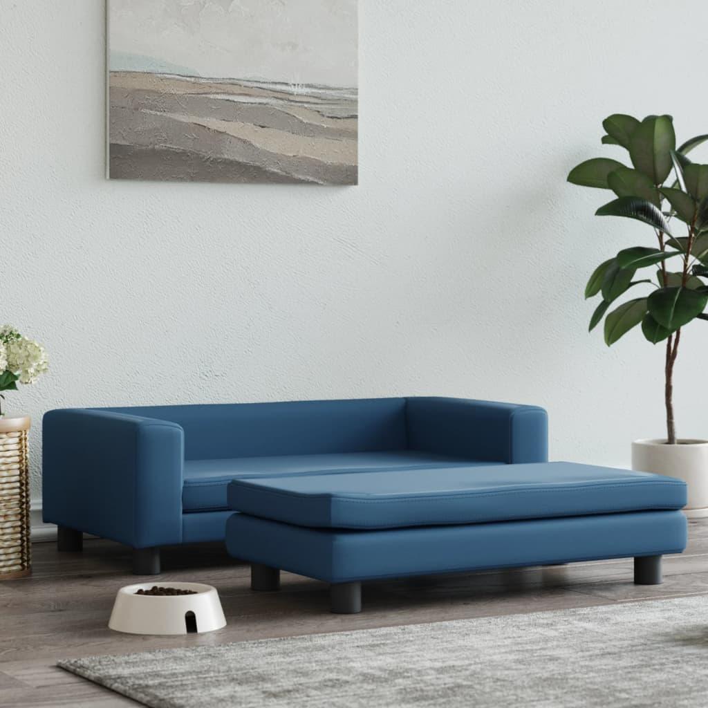 Hundeseng med forlængelse 100x50x30 cm velour blå