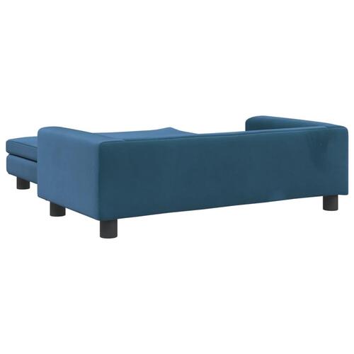 Hundeseng med forlængelse 100x50x30 cm velour blå