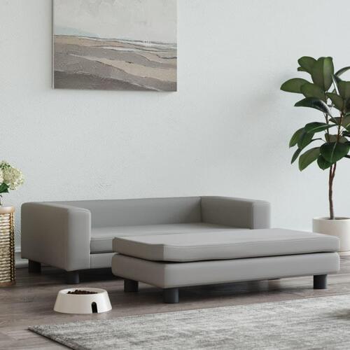 Hundeseng med forlængelse 100x50x30 cm velour lysegrå