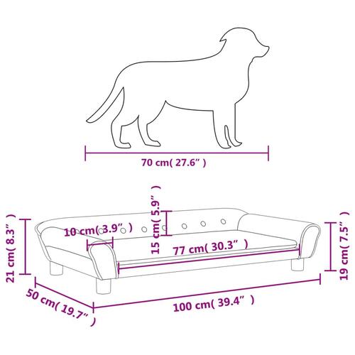 Hundeseng 100x50x21 cm velour blå
