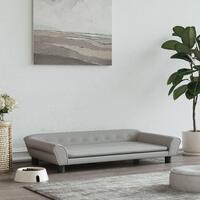 Hundeseng 100x50x21 cm velour lysegrå