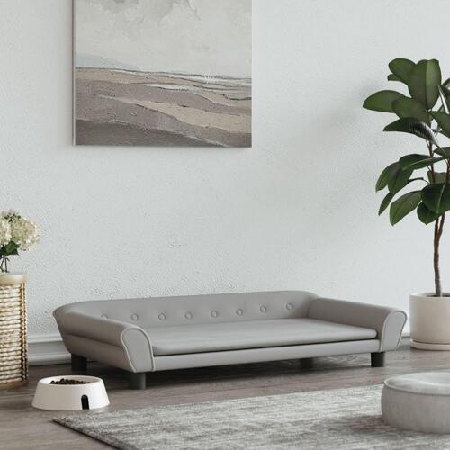 Hundeseng 100x50x21 cm velour lysegrå