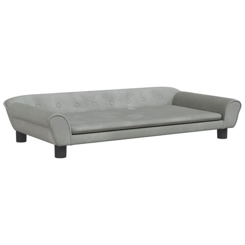 Hundeseng 100x50x21 cm velour lysegrå