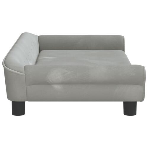 Hundeseng 100x50x21 cm velour lysegrå