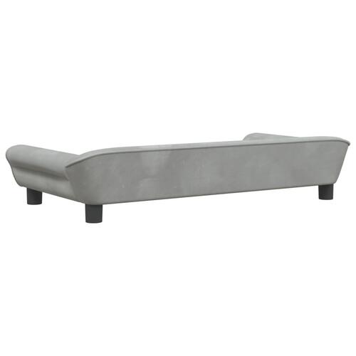 Hundeseng 100x50x21 cm velour lysegrå