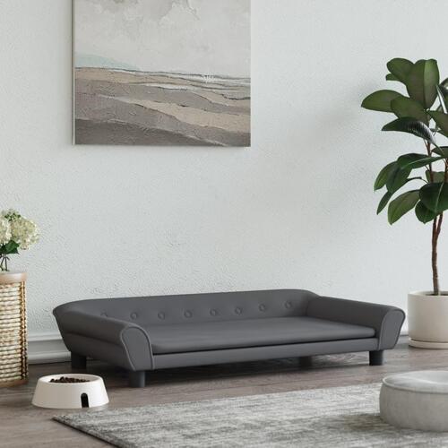 Hundeseng 100x50x21 cm velour mørkegrå