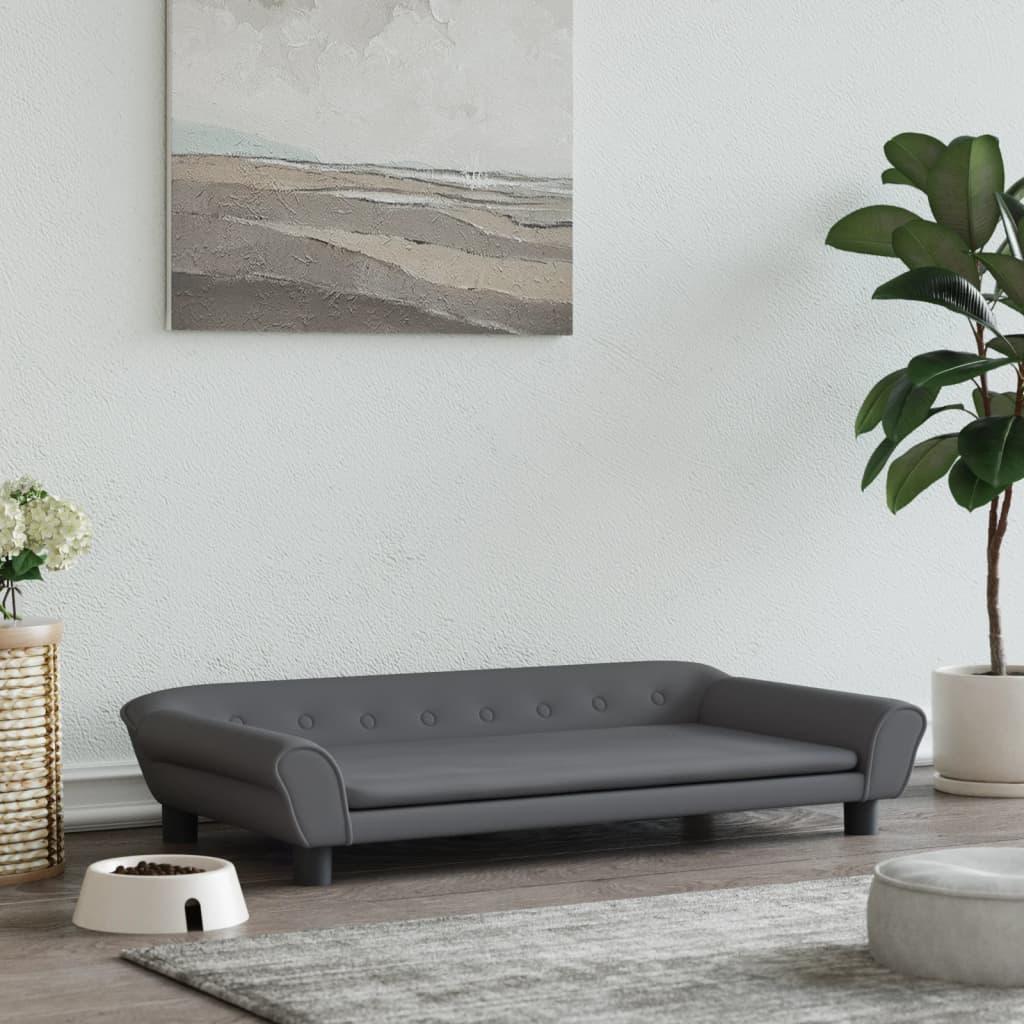 Hundeseng 100x50x21 cm velour mørkegrå