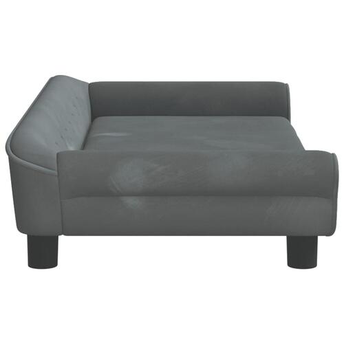 Hundeseng 100x50x21 cm velour mørkegrå