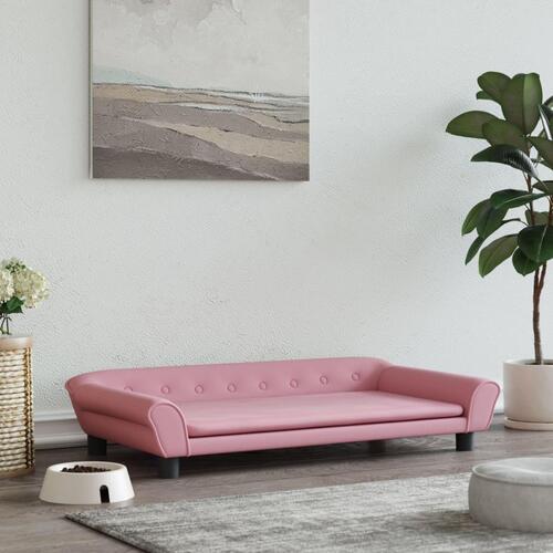 Hundeseng 100x50x21 cm velour lyserød