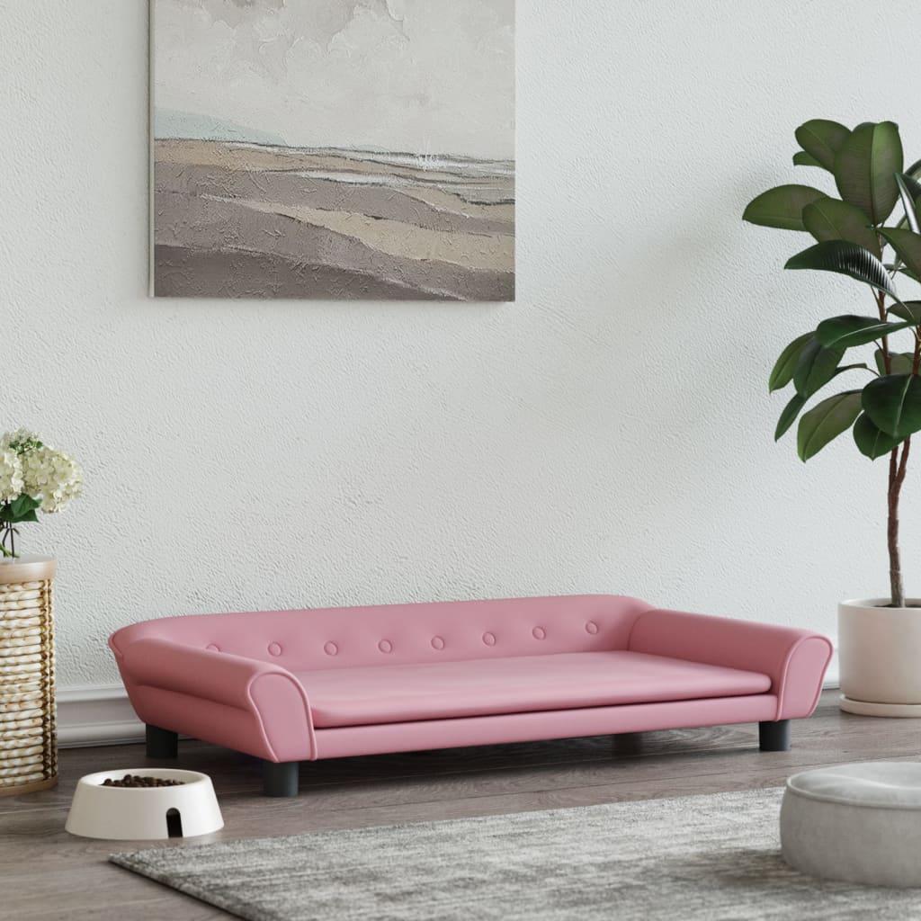 Hundeseng 100x50x21 cm velour lyserød