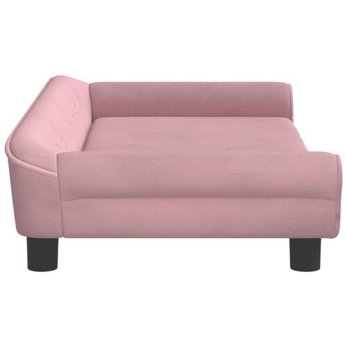 Hundeseng 100x50x21 cm velour lyserød