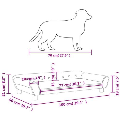 Hundeseng 100x50x21 cm velour brun