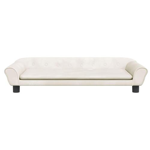 Hundeseng 100x50x21 cm velour cremefarvet